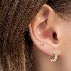 Elegant Moissanite 14k Gold Over Sterling Silver Earrings